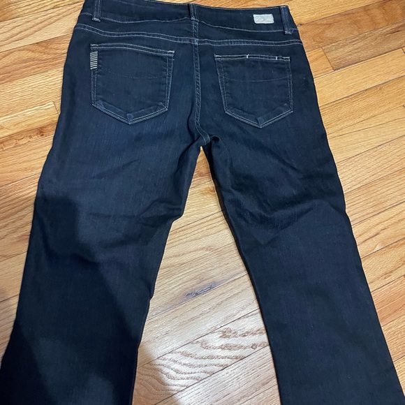 Hidden Hills light Distressed medium Wash western Cowgirl wide Flare Indigo moto - Picture 8 of 10